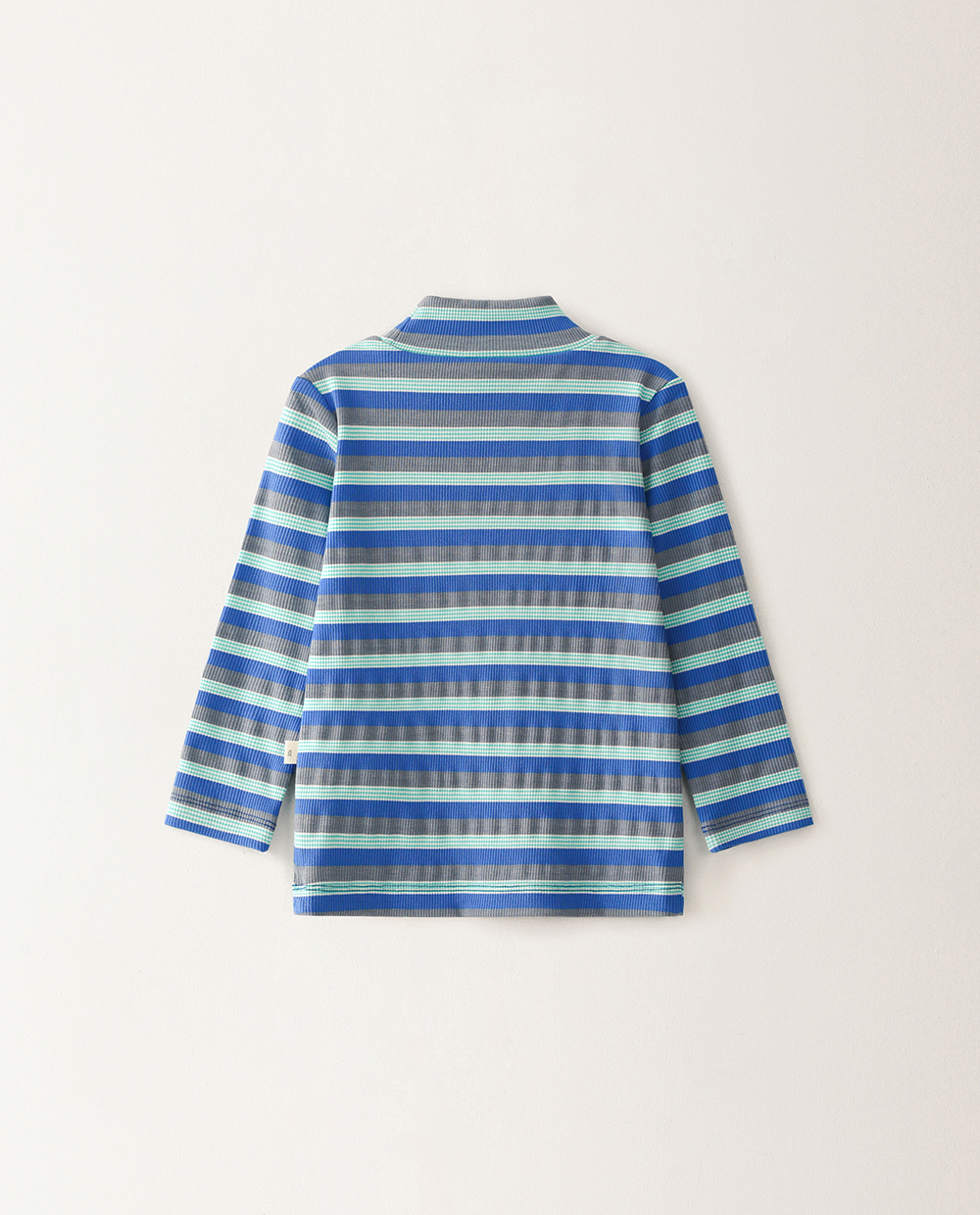 もちもちリブ ハーフネック ストライプ Tシャツ BUX バック