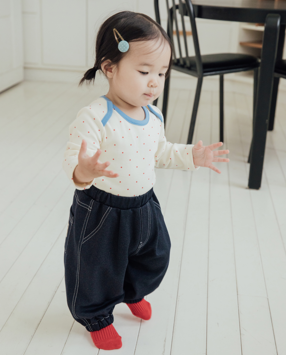 ソフトリー ふんわりもちもち ドット ボディスーツ