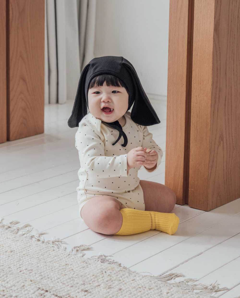 ソフトリー ふんわりもちもち ドット ボディスーツ