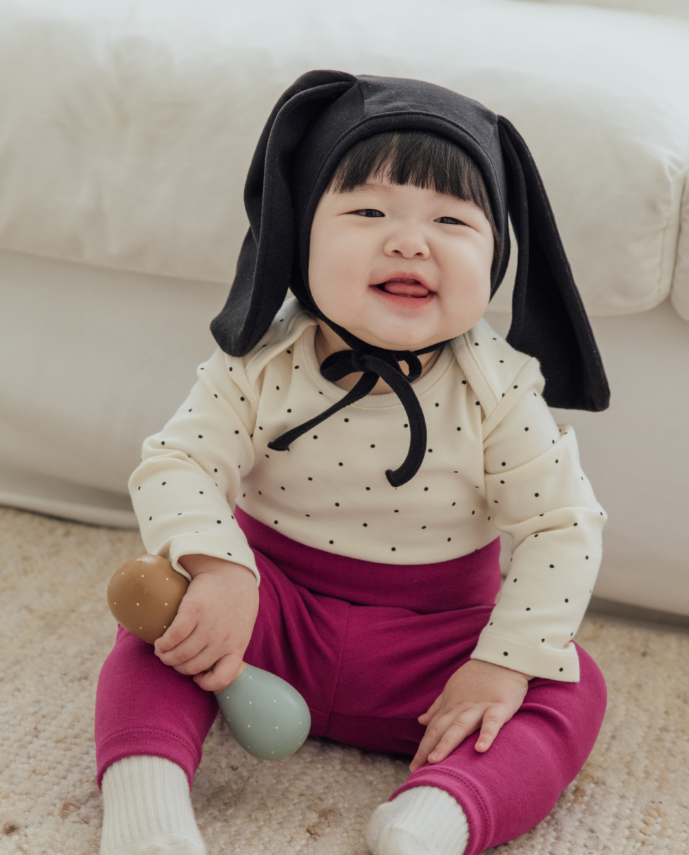 ソフトリー ふんわりもちもち ドット ボディスーツ