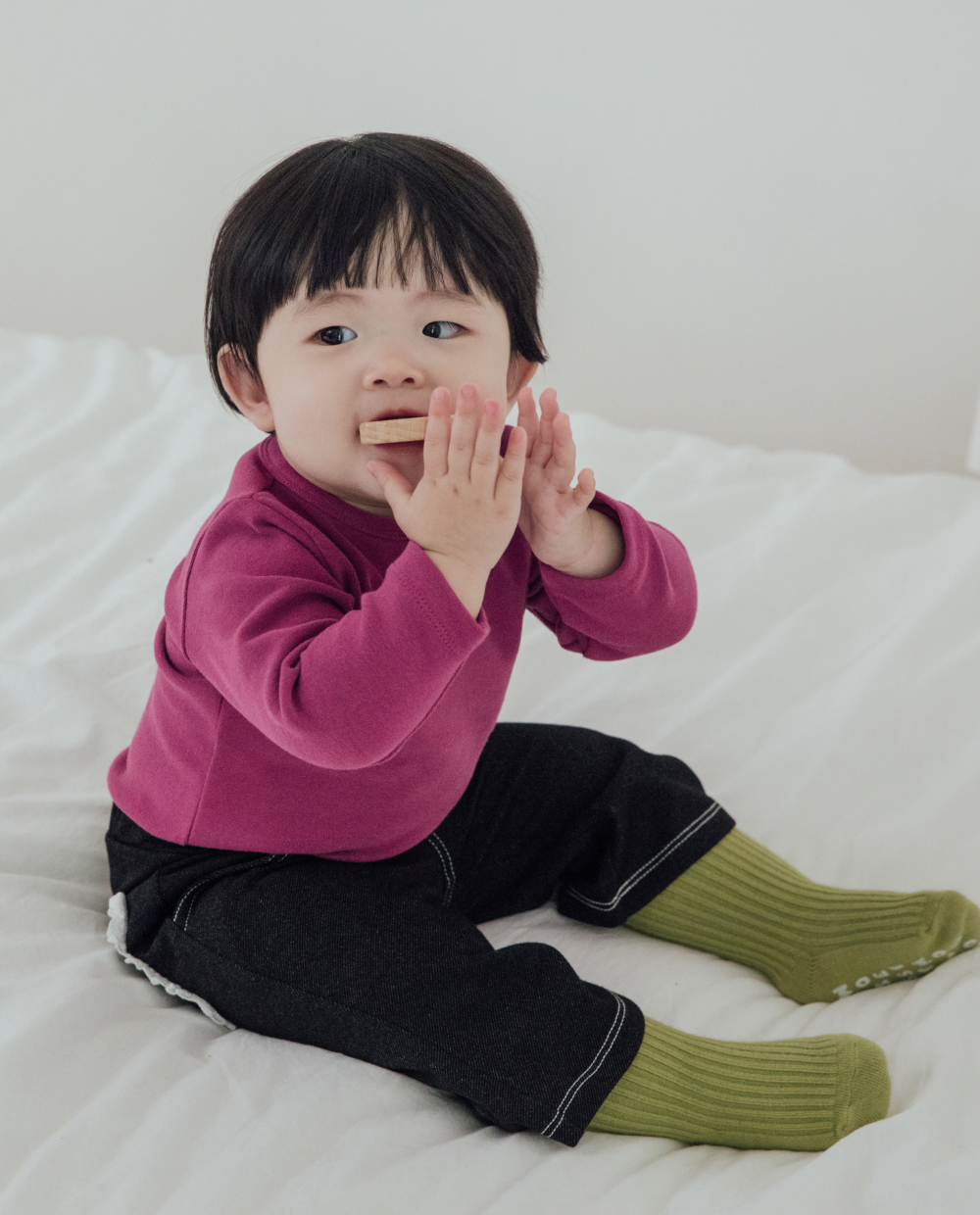 ふんわりデニム ブーツカットパンツ
