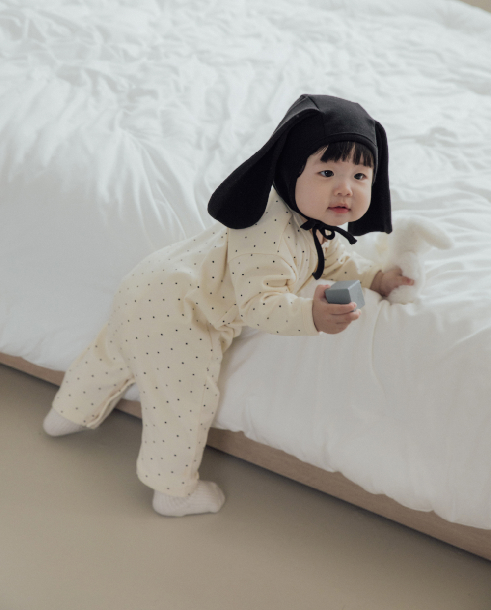 ソフトリー ふわふわドットロンパース