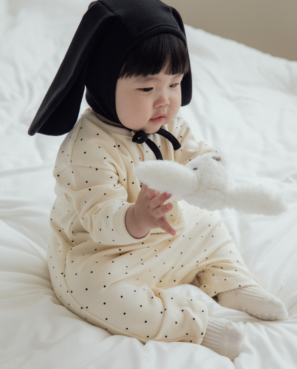 ソフトリー ふわふわドットロンパース