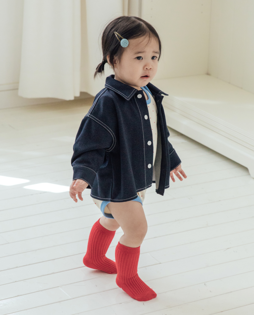 말랑데님 셔츠자켓