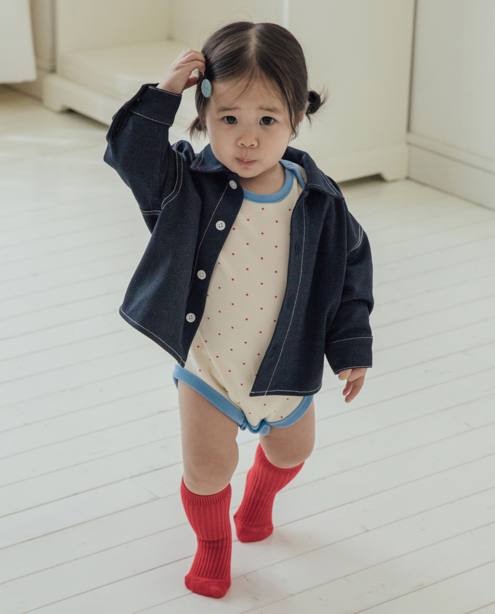 말랑데님 셔츠자켓