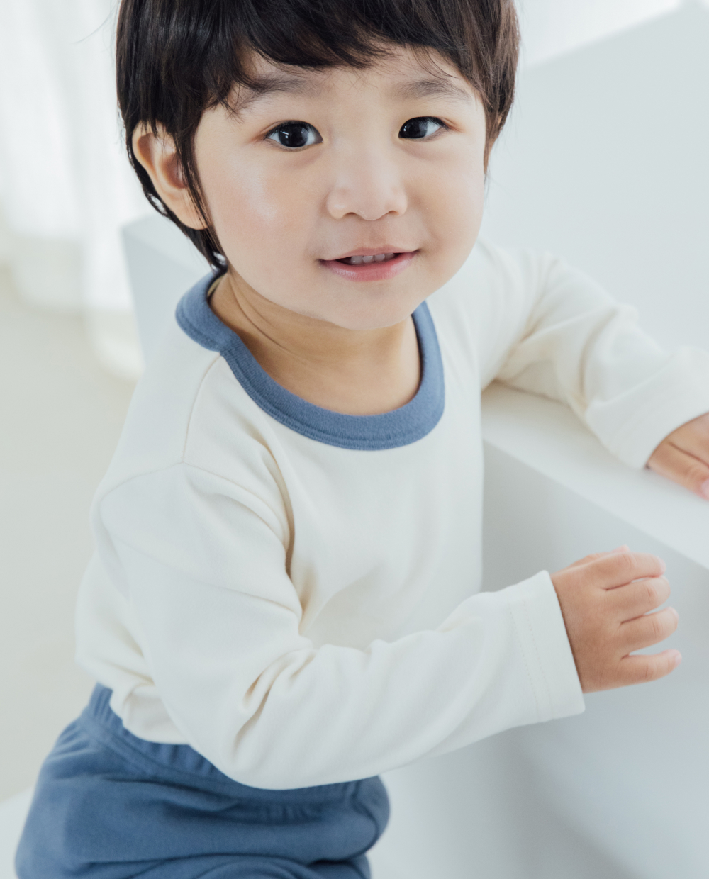 포근보들 슬림핏 컬러블럭 실내복