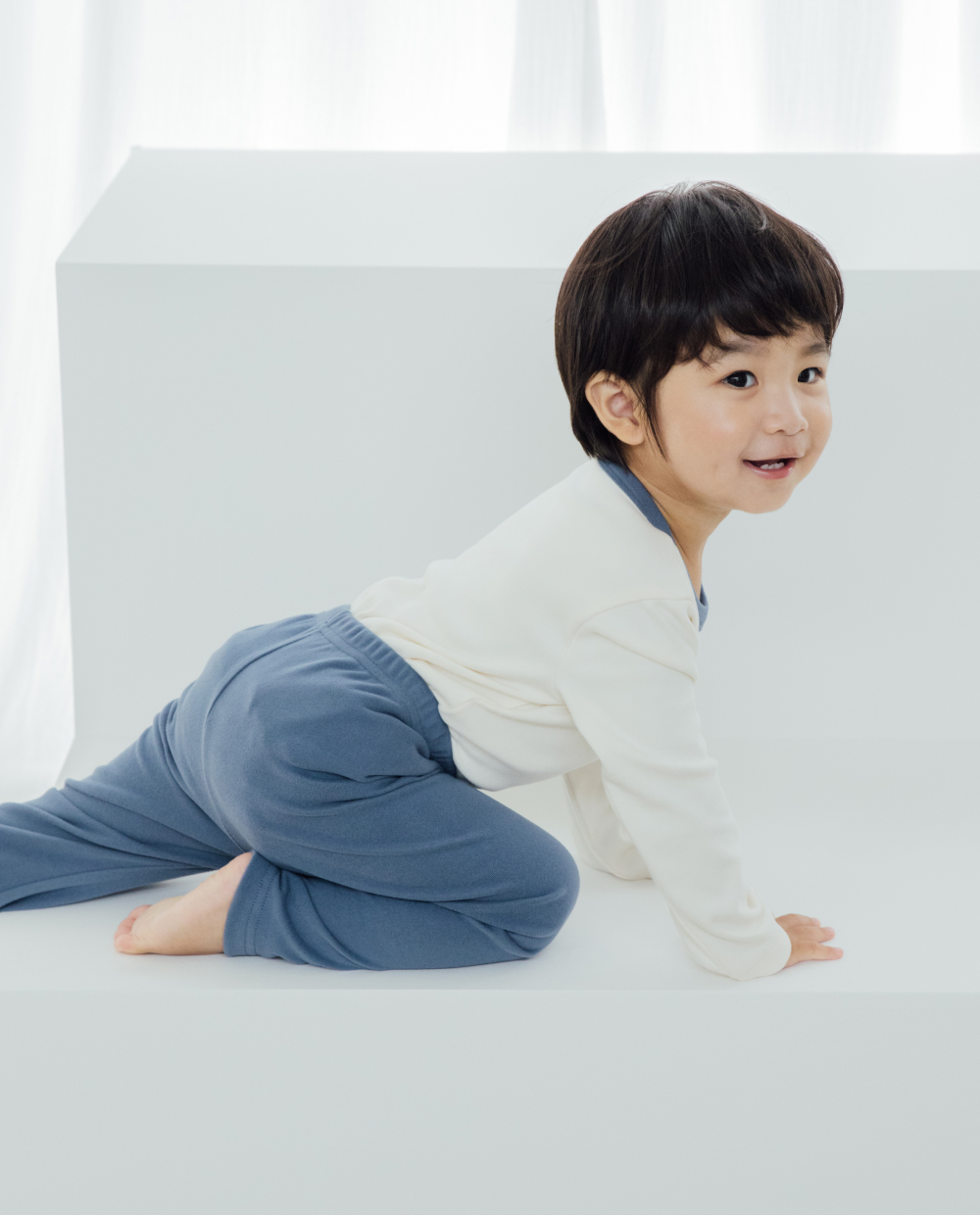 포근보들 슬림핏 컬러블럭 실내복