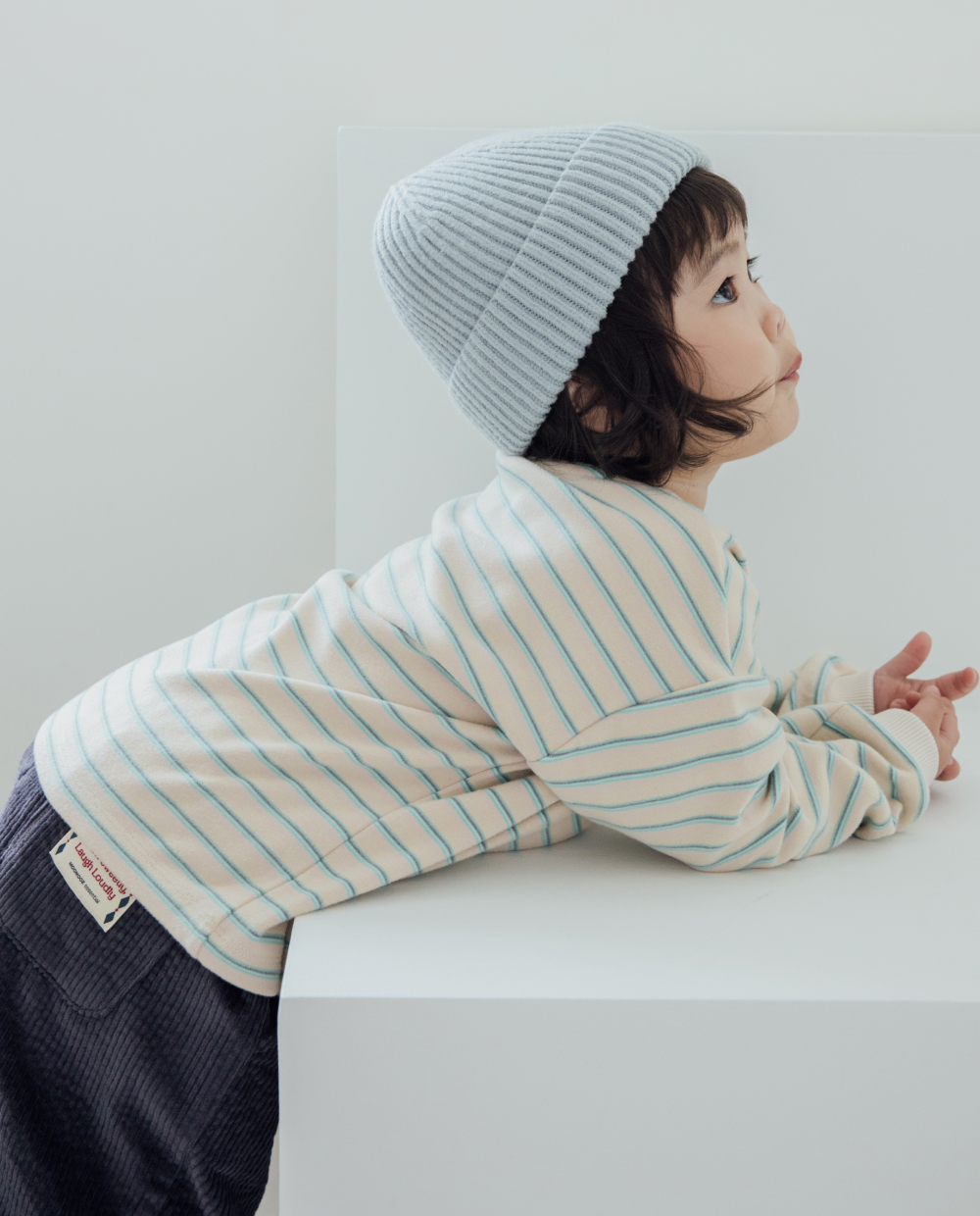 ふんわり柔らか ルーズフィット ストライプ Tシャツ