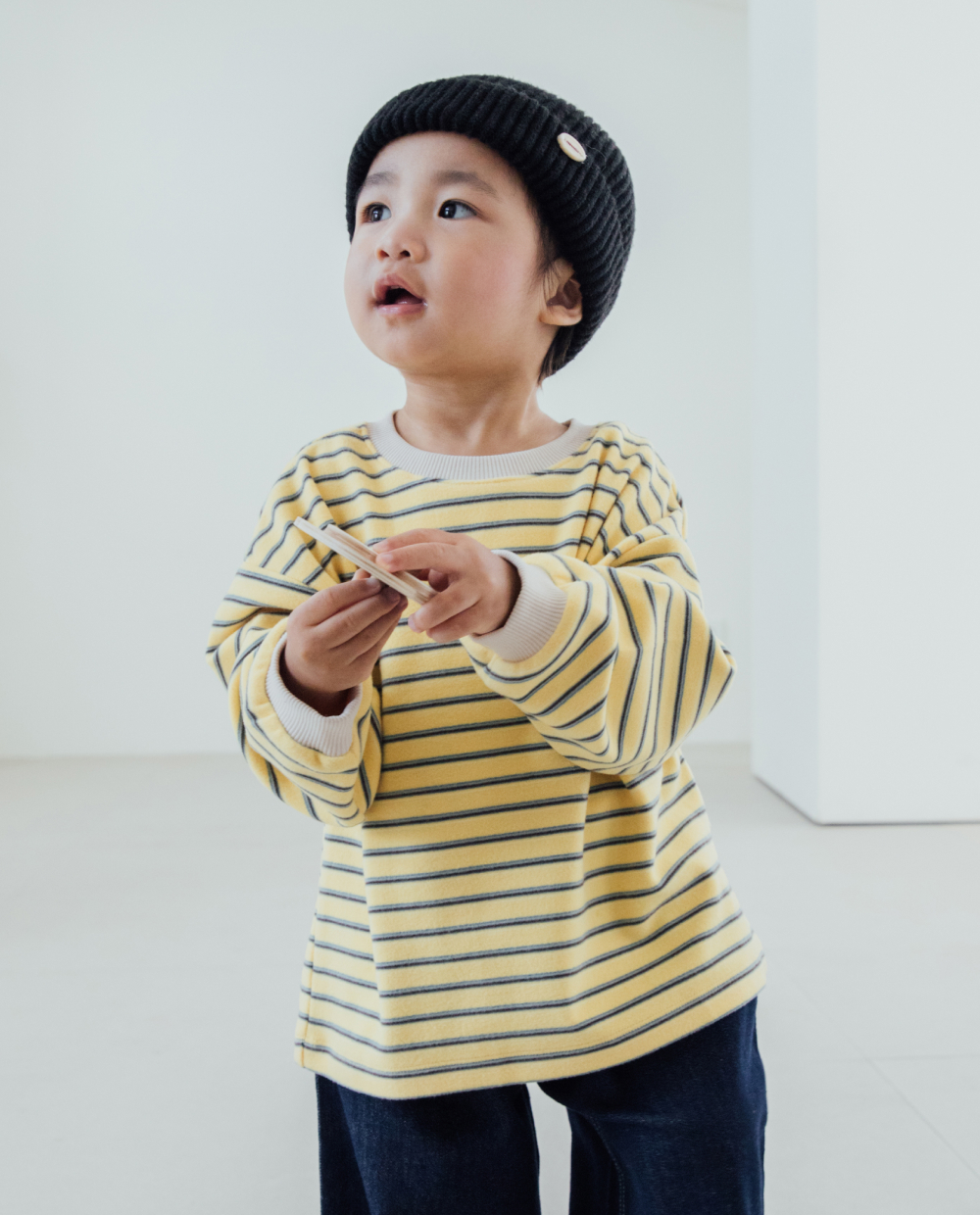 ふんわり柔らか ルーズフィット ストライプ Tシャツ