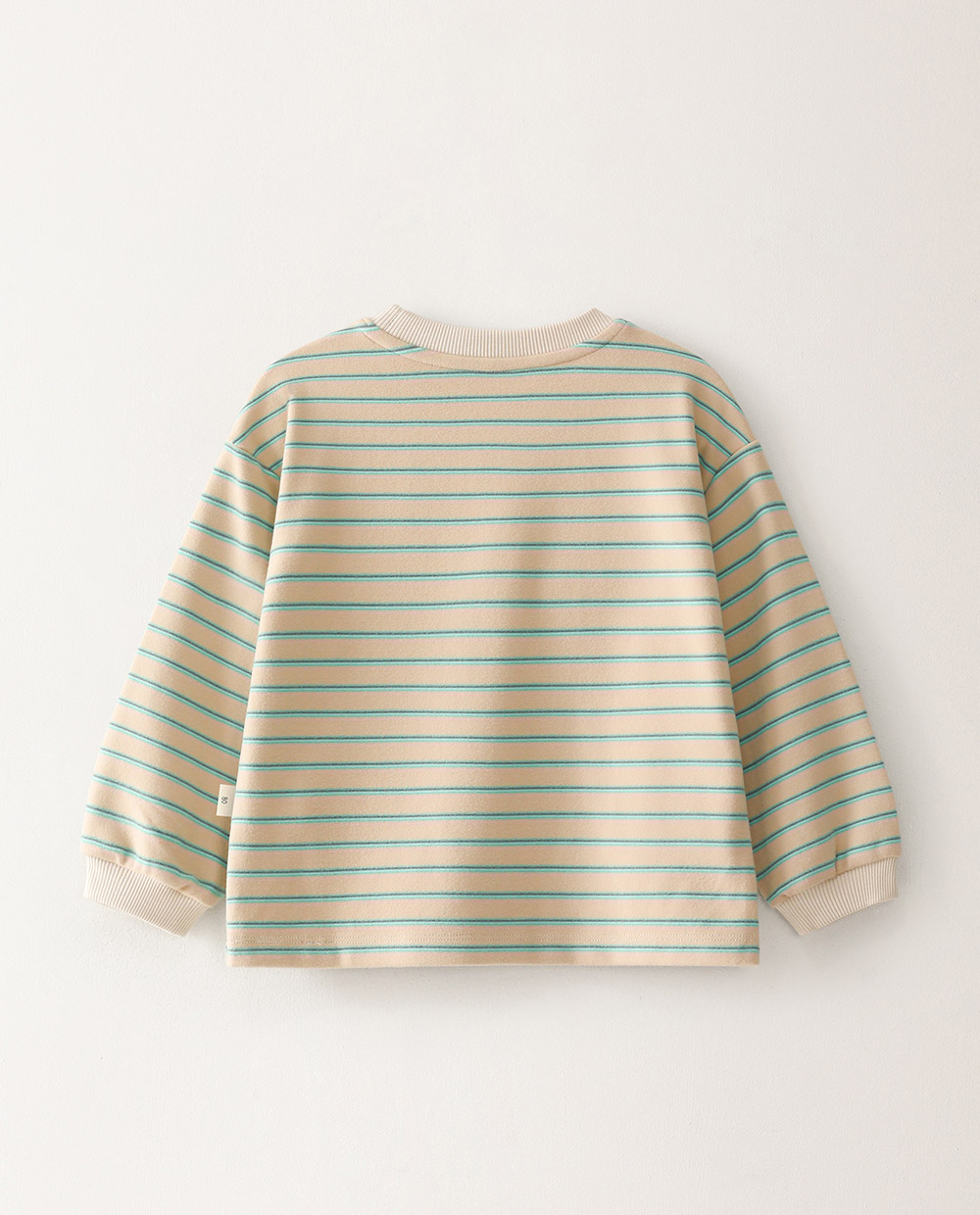 ふんわり柔らか ルーズフィット ストライプ Tシャツ CRM バック