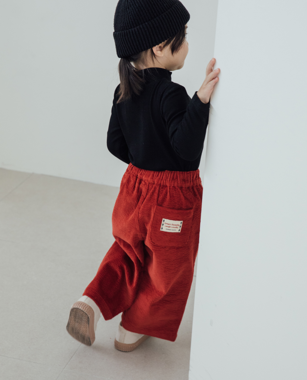 コーデュロイ ストレッチ ワイドパンツ