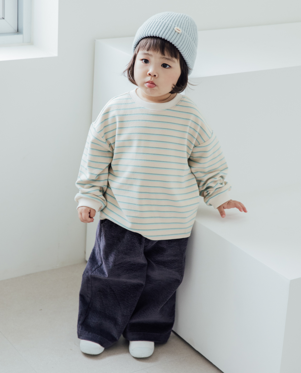 コーデュロイ ストレッチ ワイドパンツ