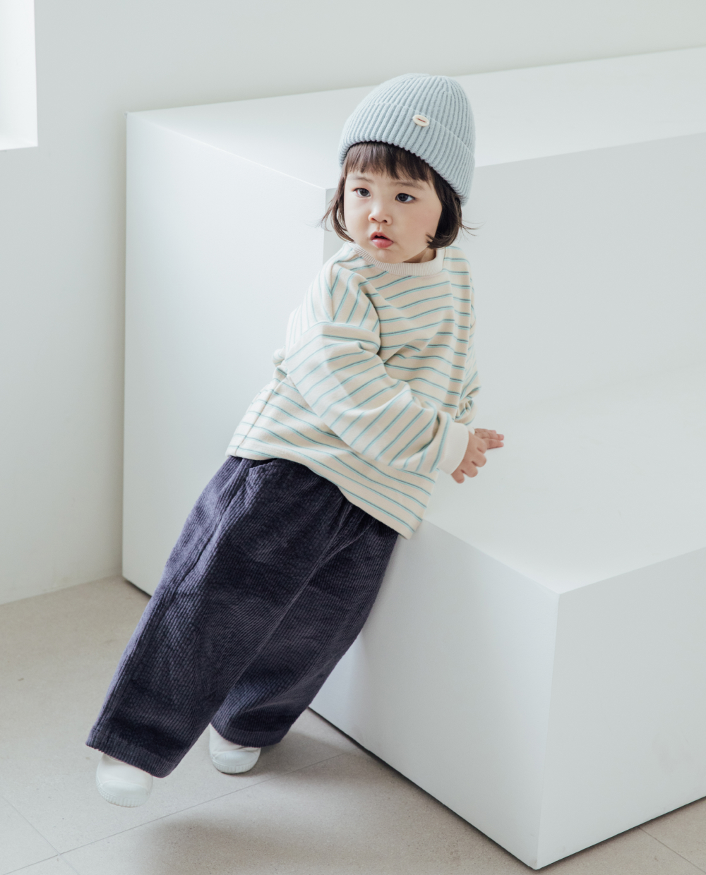 コーデュロイ ストレッチ ワイドパンツ