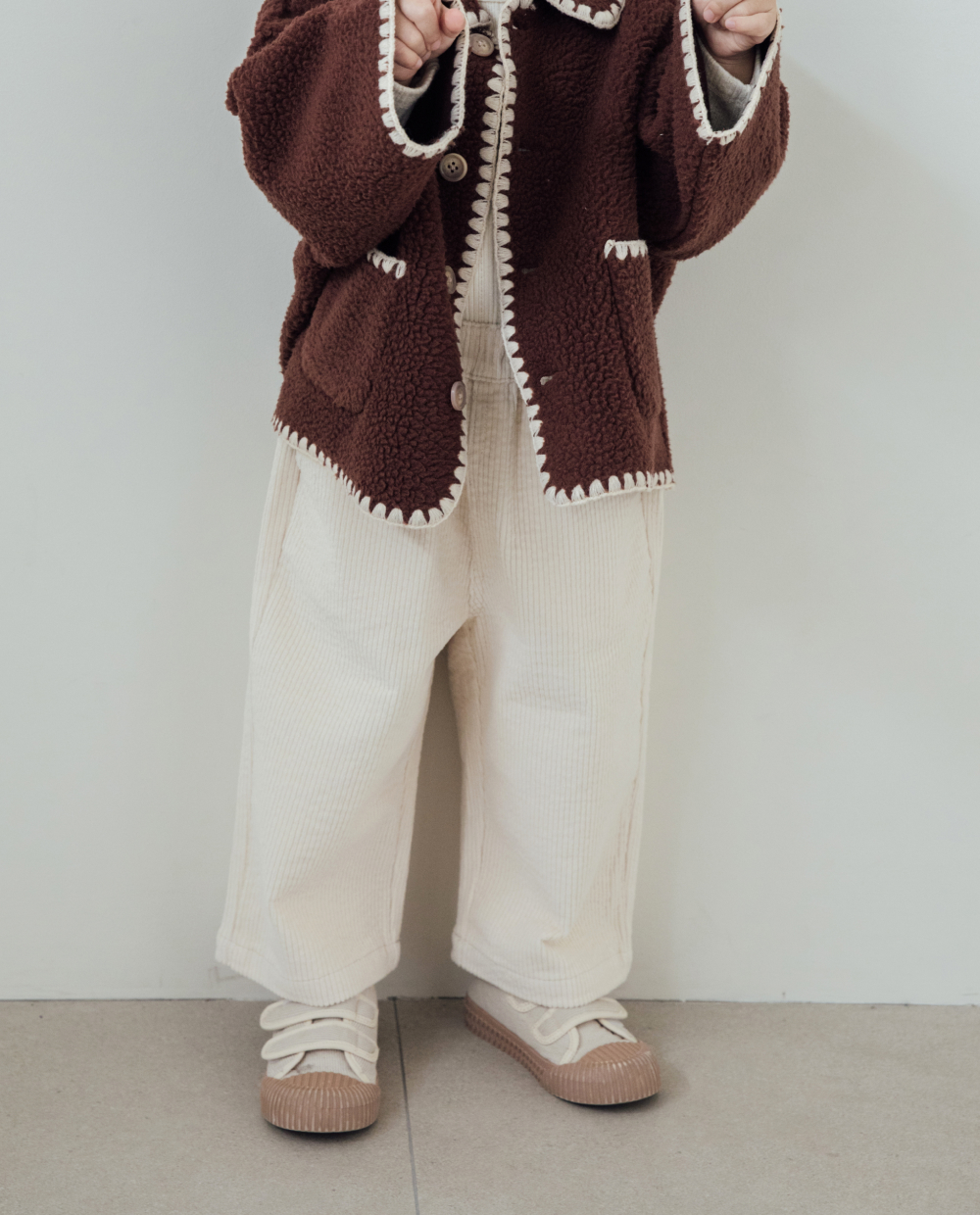 コーデュロイ ストレッチ ワイドパンツ