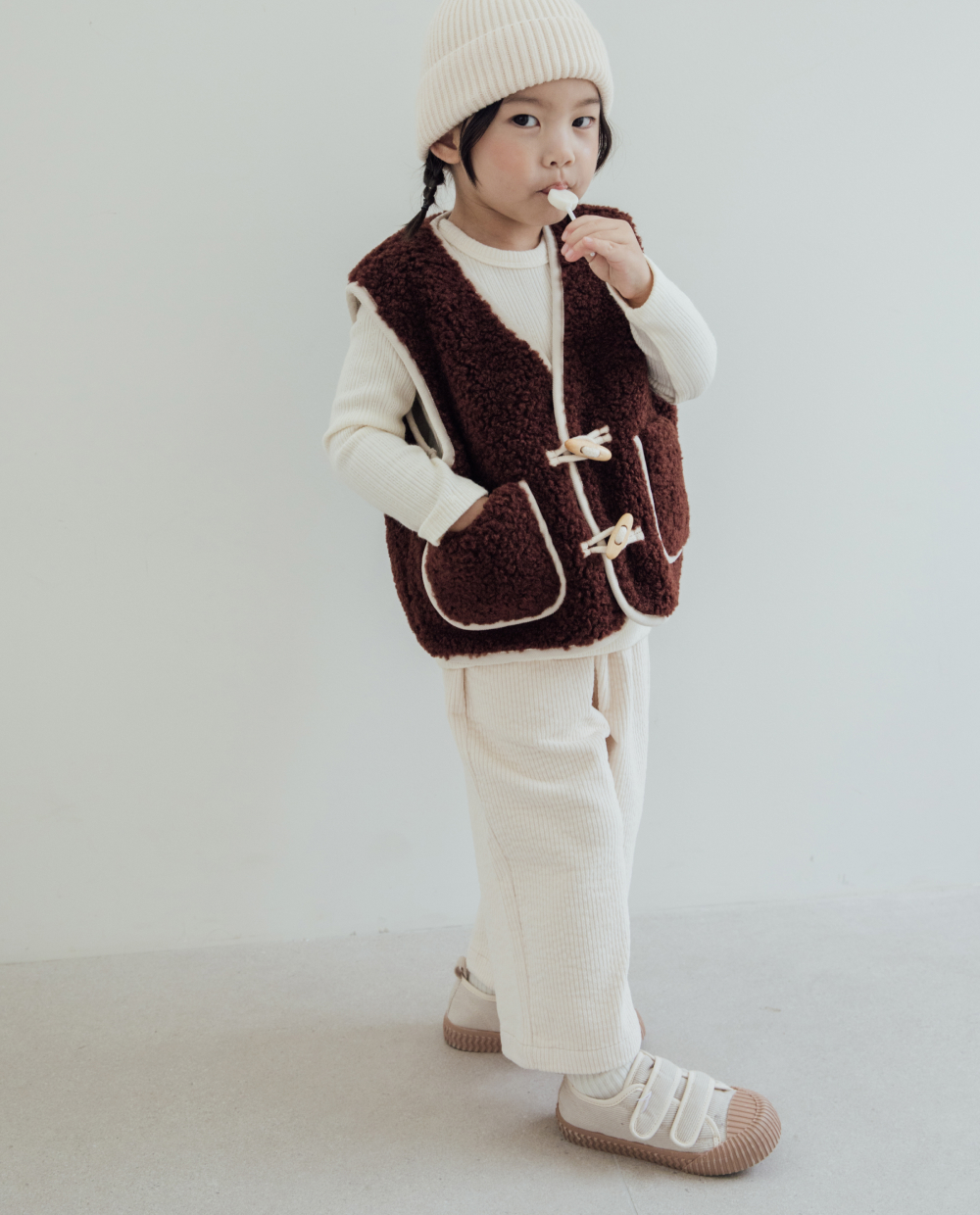 コーデュロイ ストレッチ ワイドパンツ