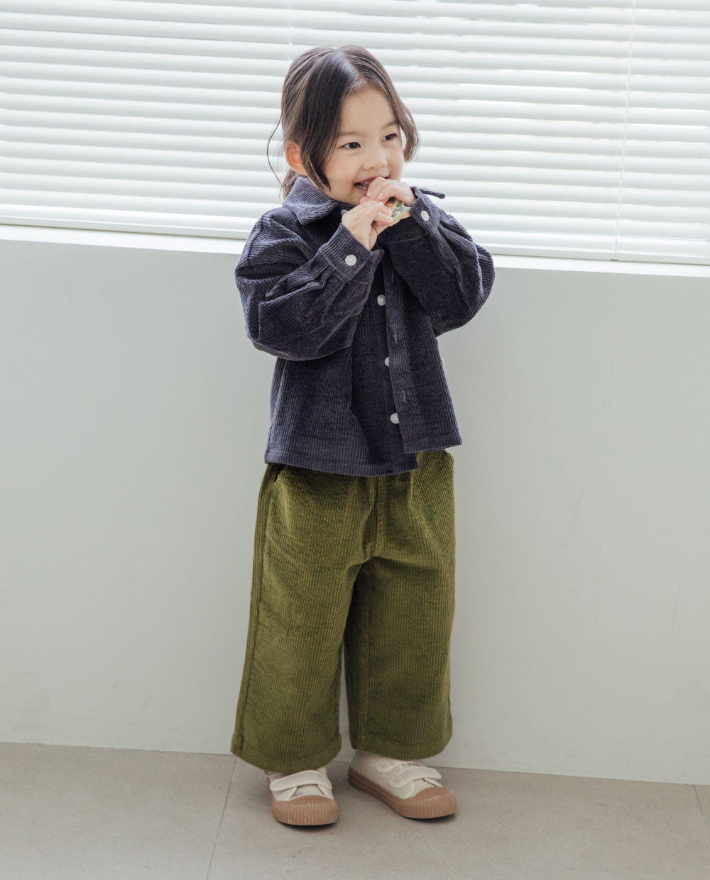 コーデュロイ ストレッチ ワイドパンツ