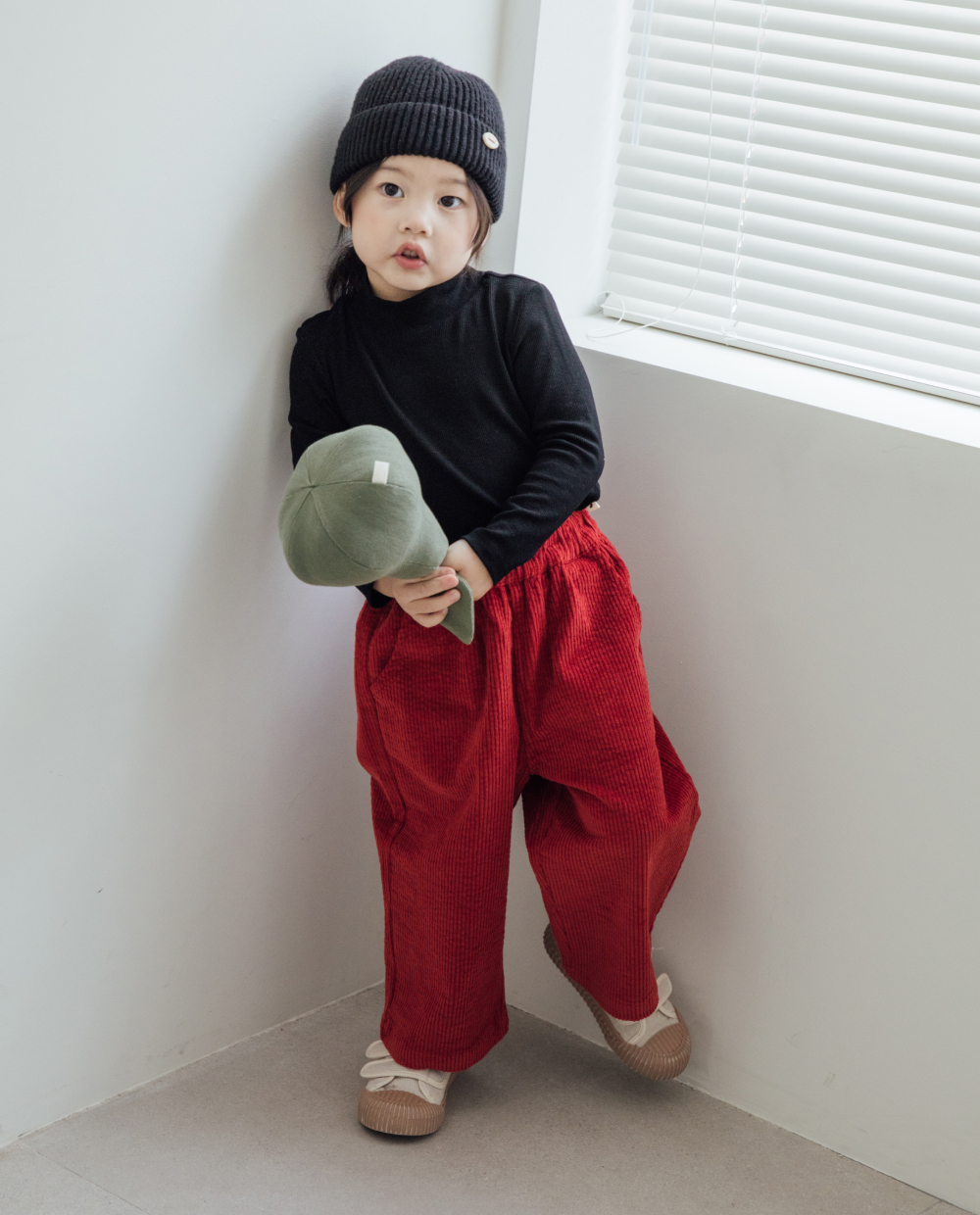 コーデュロイ ストレッチ ワイドパンツ
