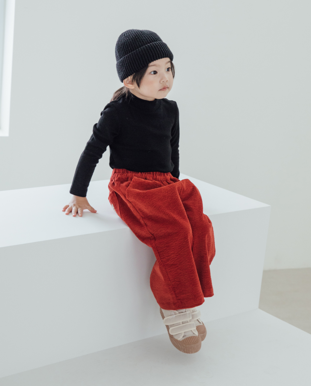 コーデュロイ ストレッチ ワイドパンツ