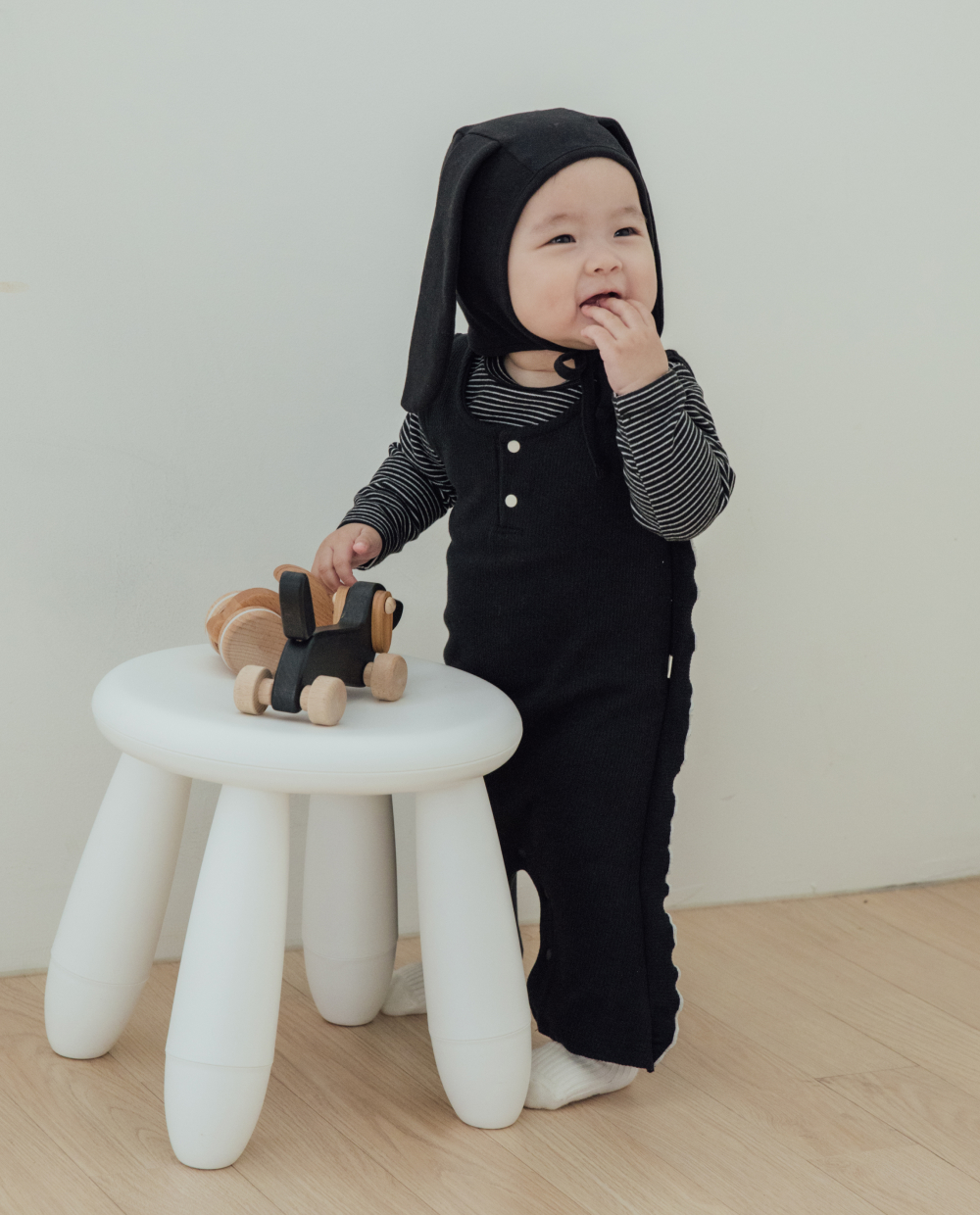 포근보들 골지스판 부츠컷 오버롤
