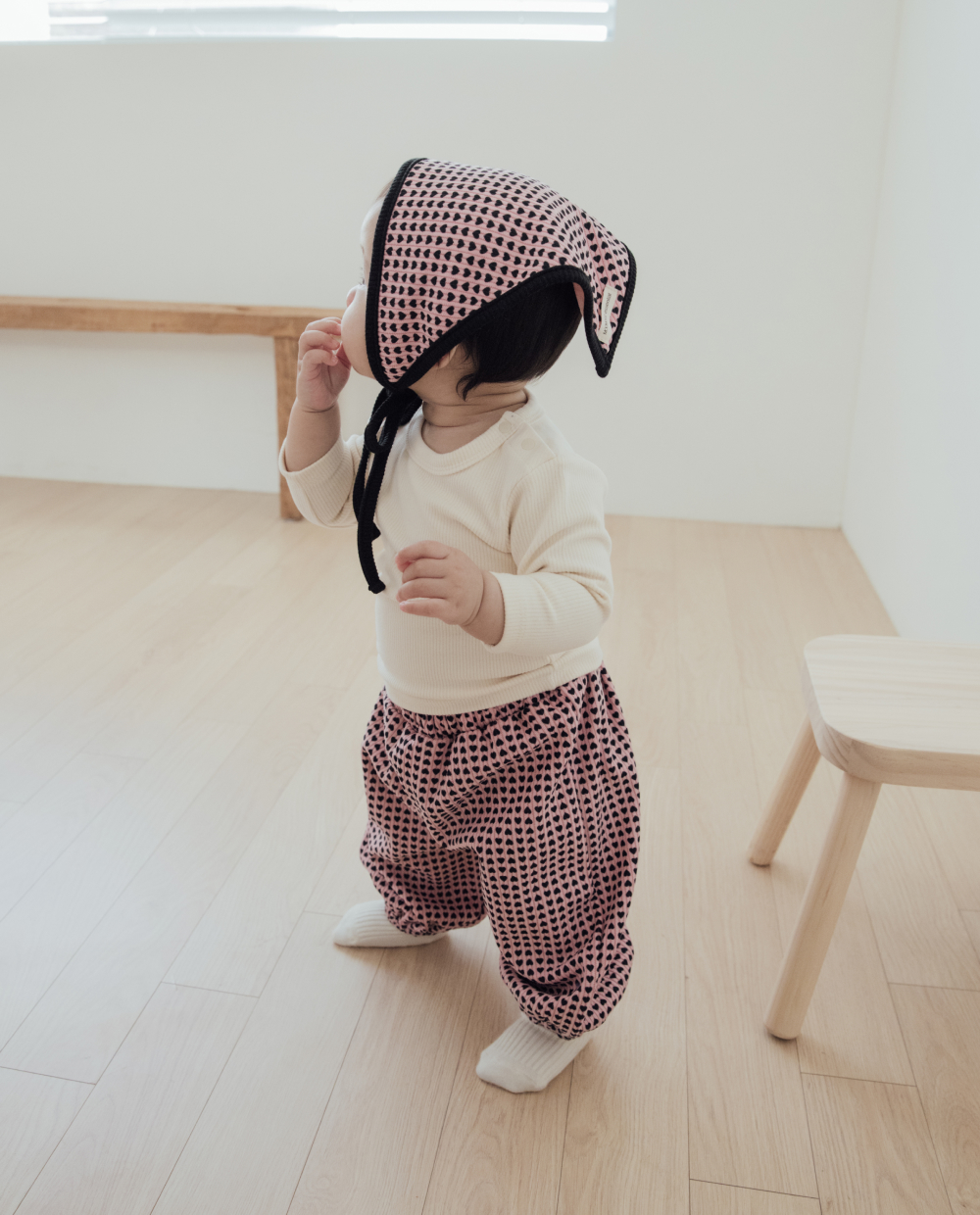 【起毛】ふわふわミンク ハート バルーンパンツ