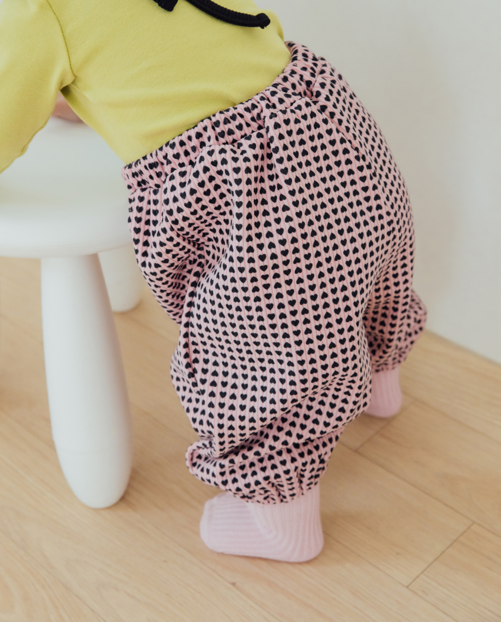 【起毛】ふわふわミンク ハート バルーンパンツ
