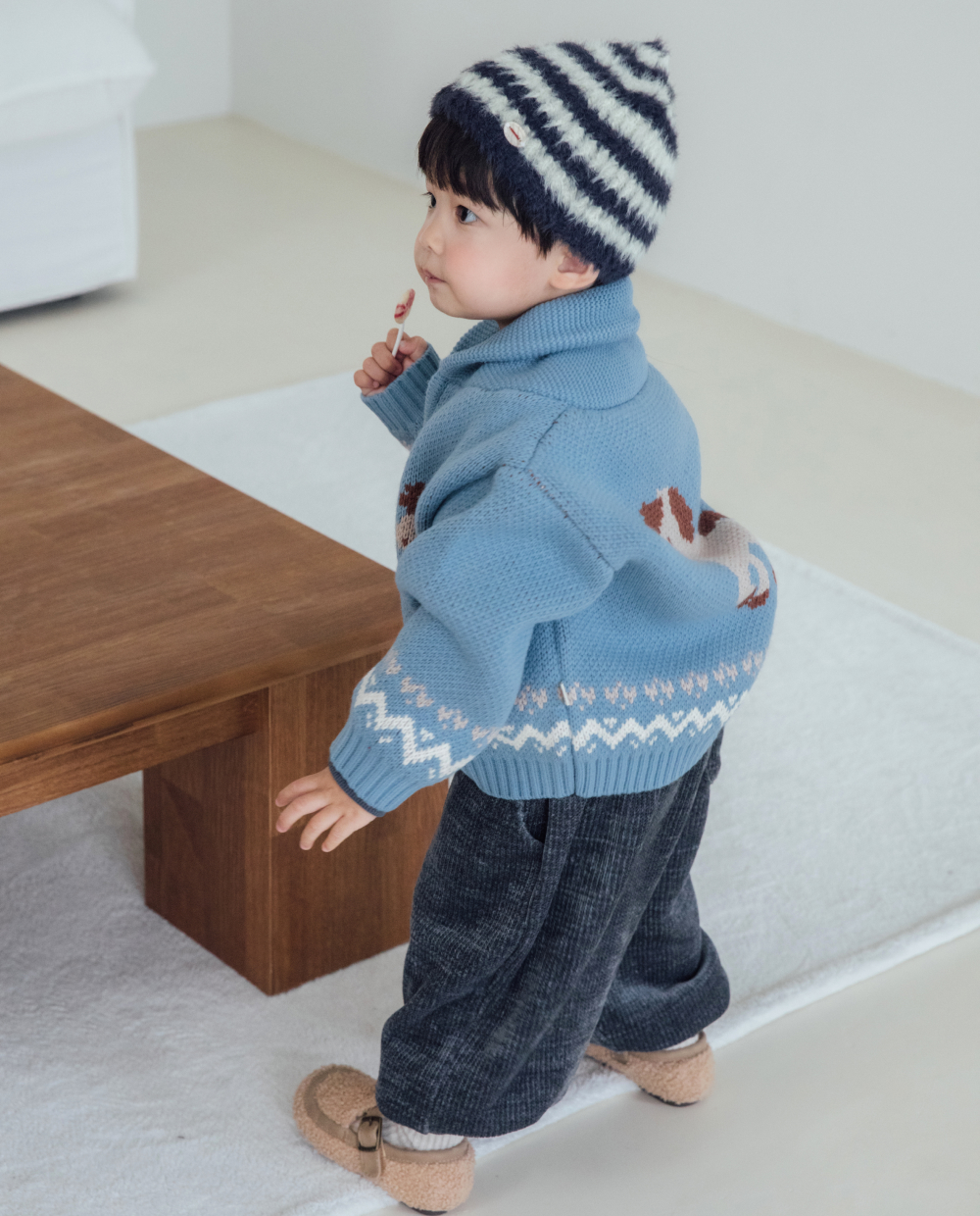 ソフトジャガード ショールカラー ニットカーディガン