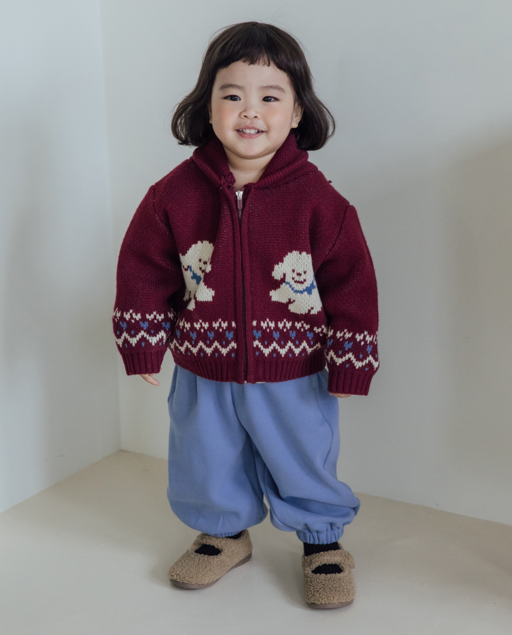 ソフトジャガード ショールカラー ニットカーディガン