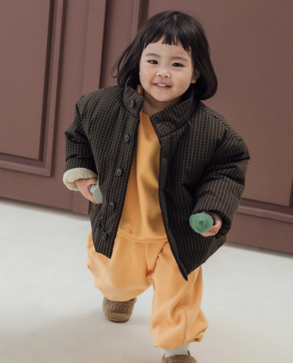 에어리 체크 패딩