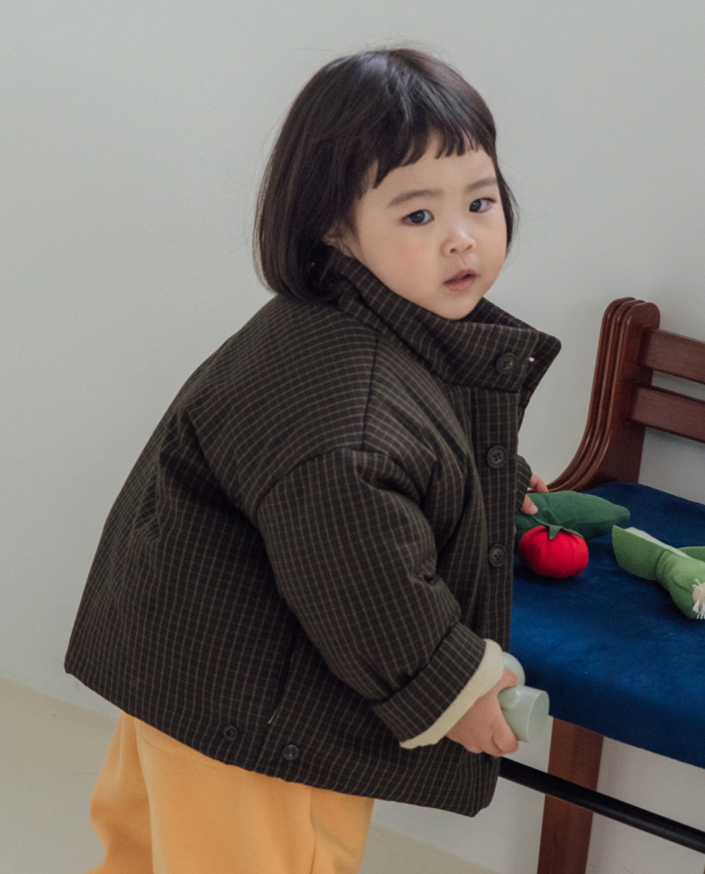 에어리 체크 패딩