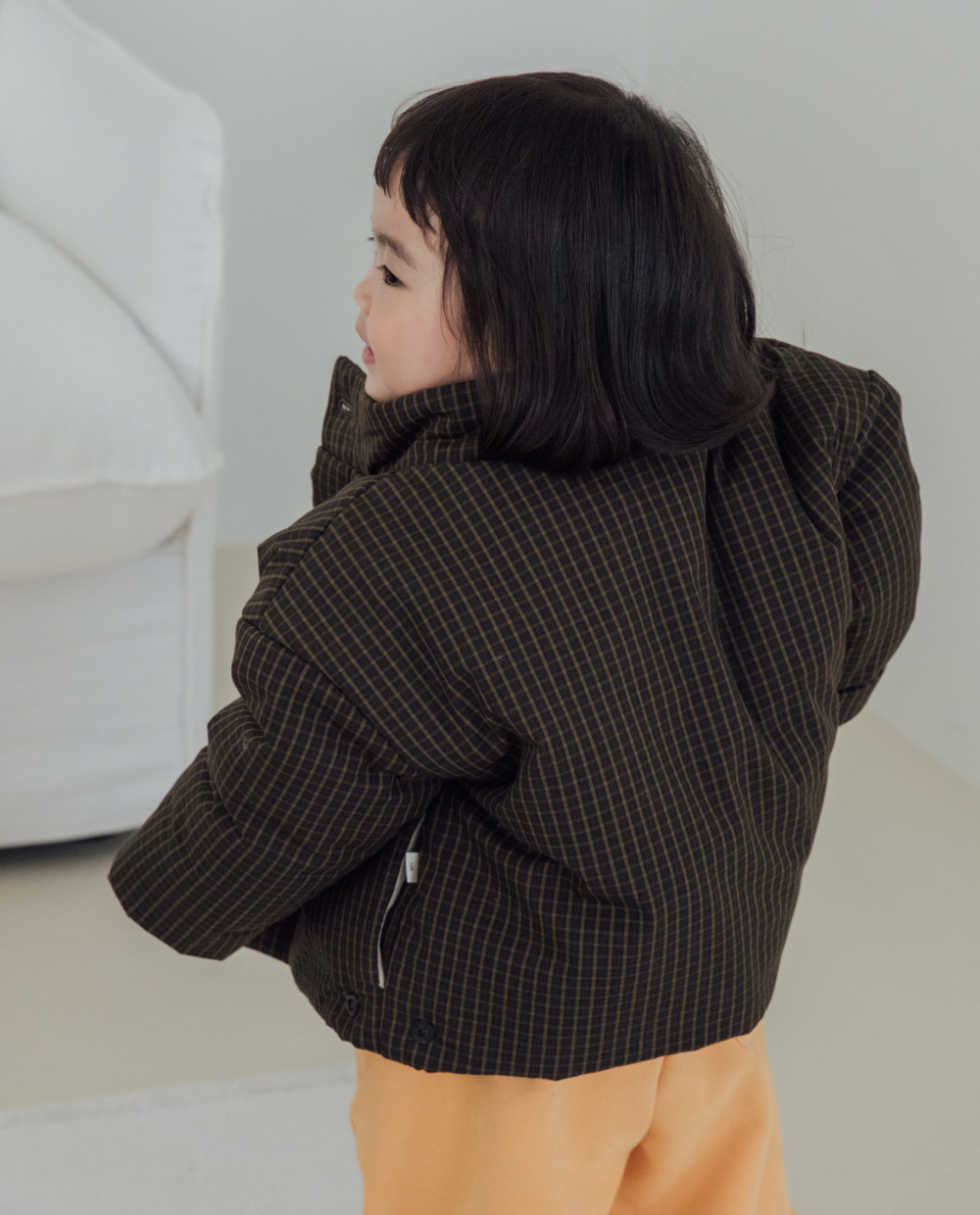 에어리 체크 패딩