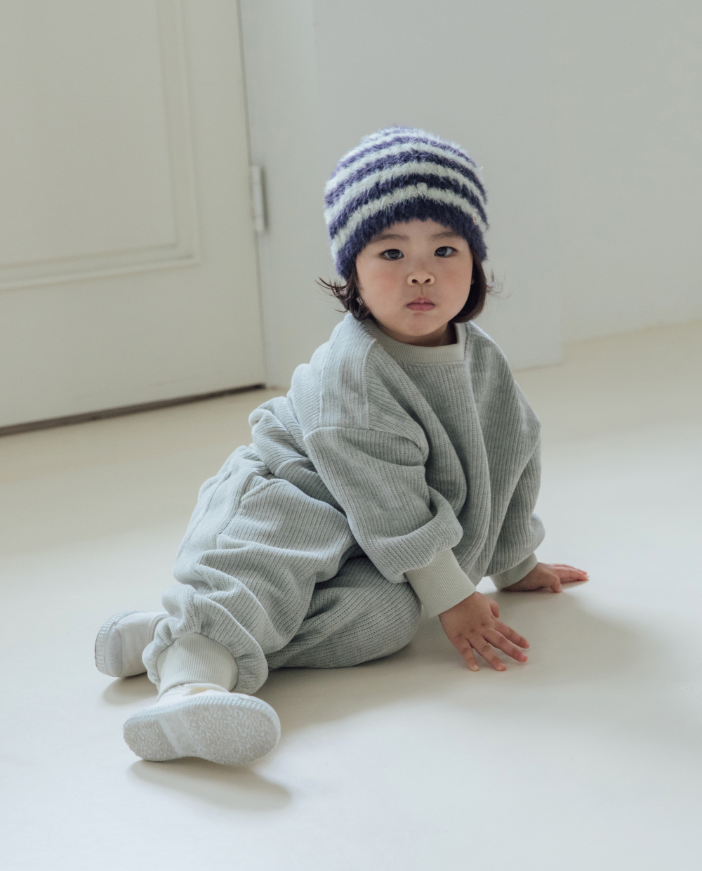さらさらニット ワッフル トレーナー