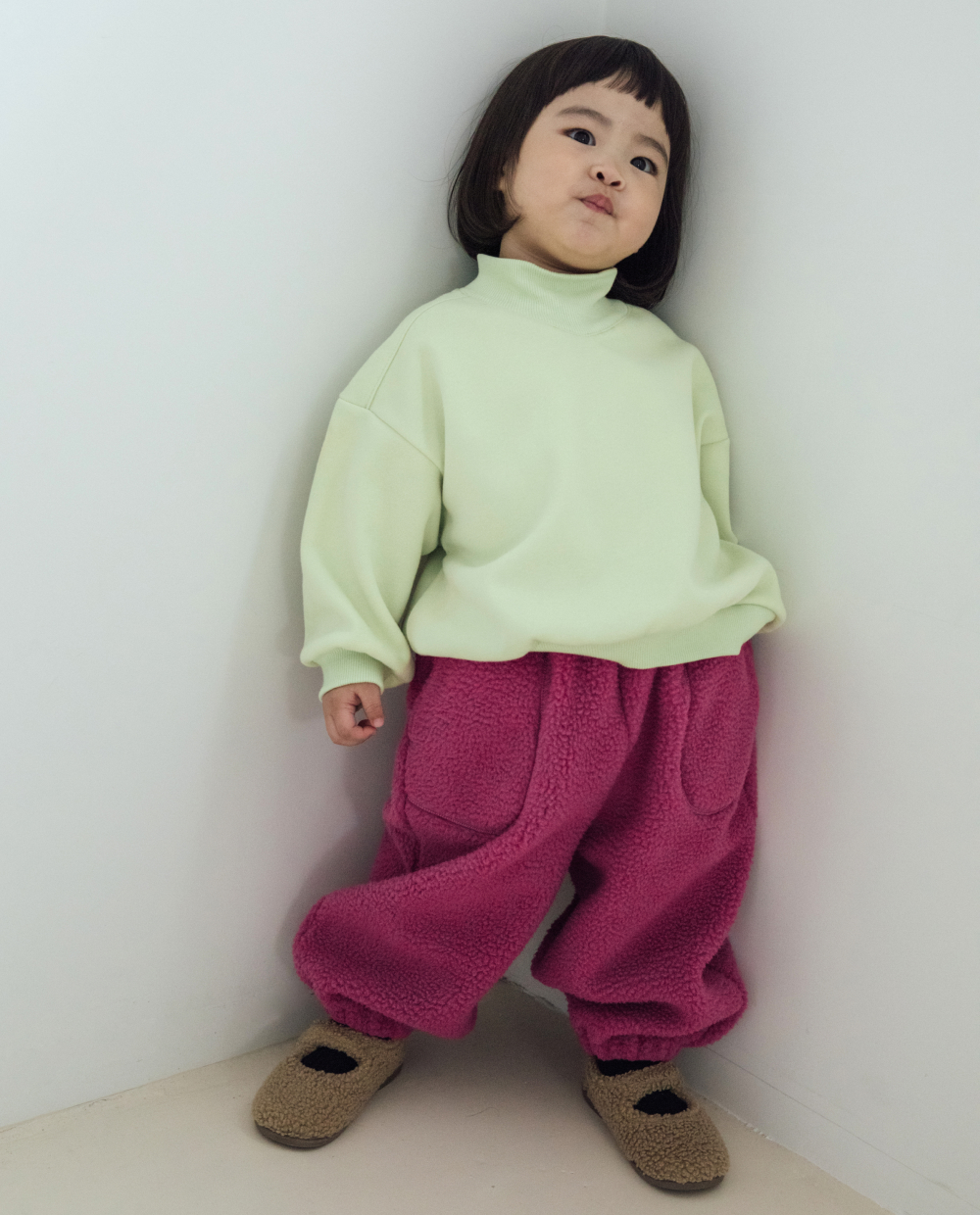 【裏起毛】ふんわりミンク タートルネック スウェット