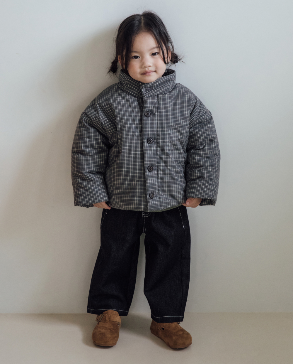 [起毛] しっとりストレッチ カーブド デニムパンツ
