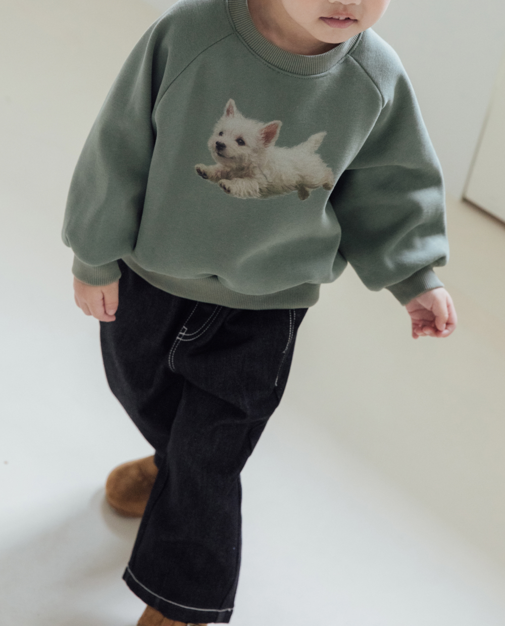 [起毛] しっとりストレッチ カーブド デニムパンツ