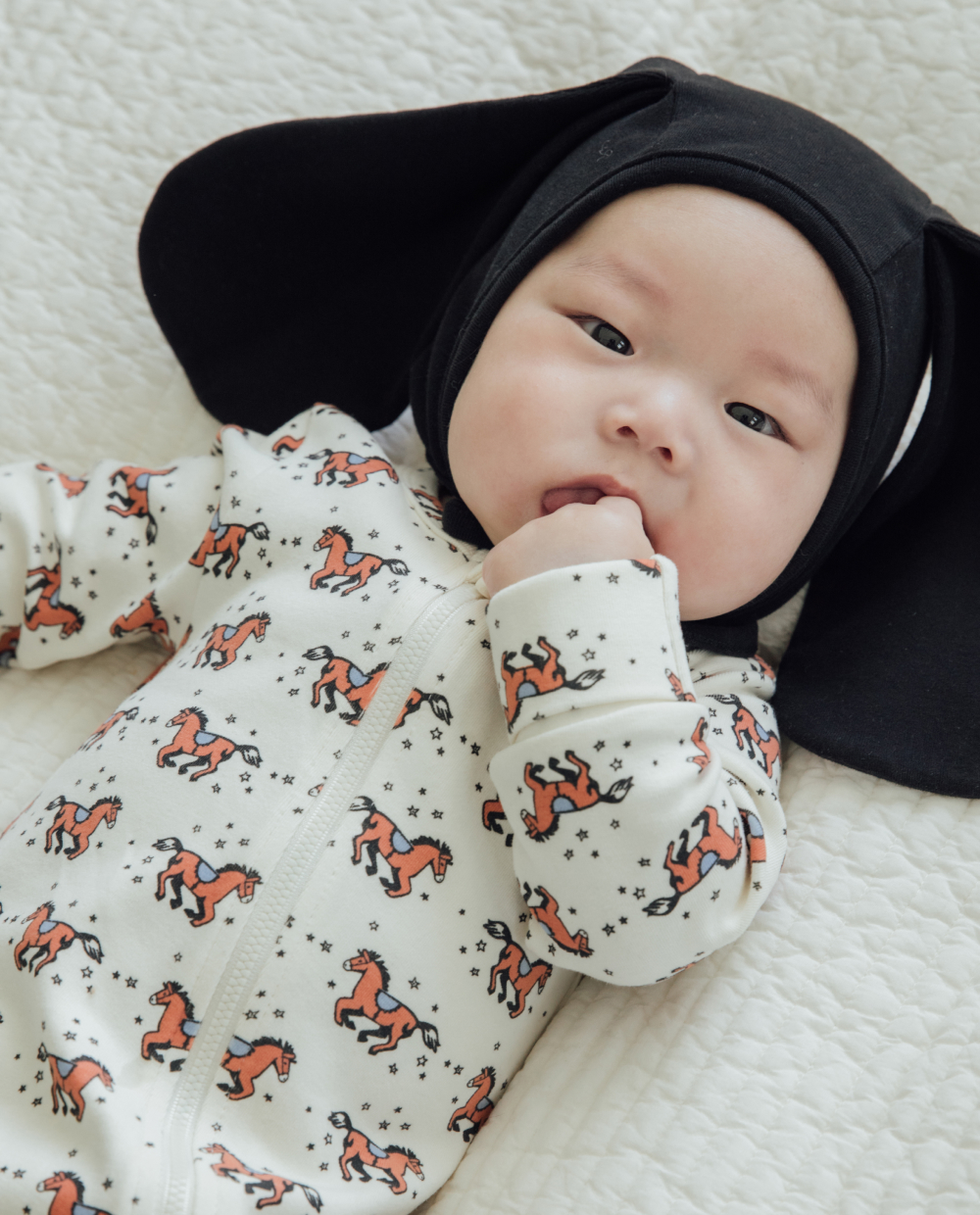 ソフトリー ふんわり もちもち ポニー ジップロンパー