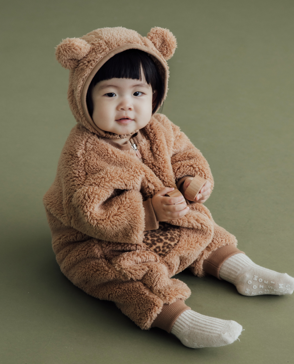 양털 플리스 베어 보넷