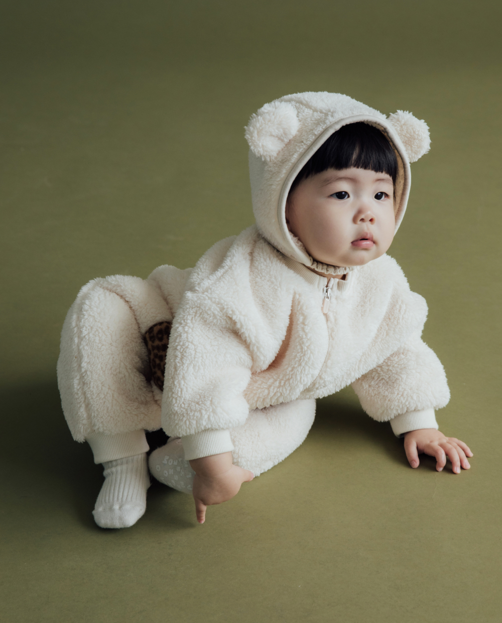 양털 플리스 베어 보넷