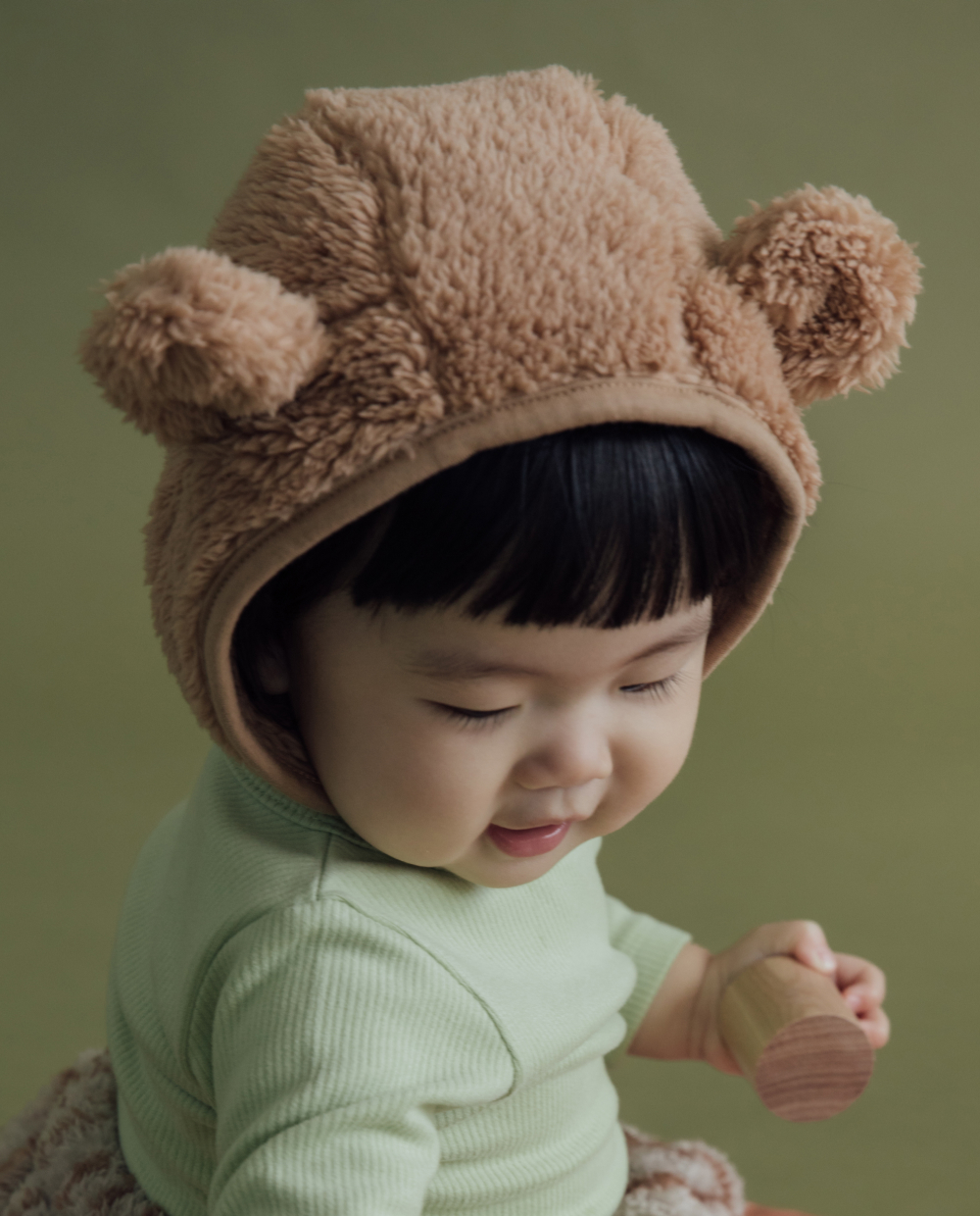양털 플리스 베어 보넷