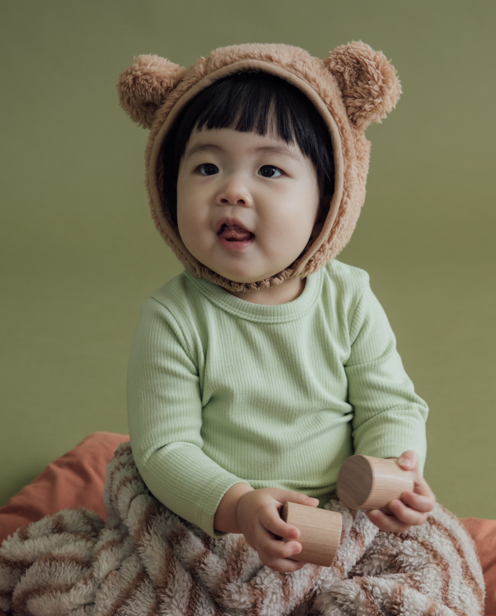양털 플리스 베어 보넷