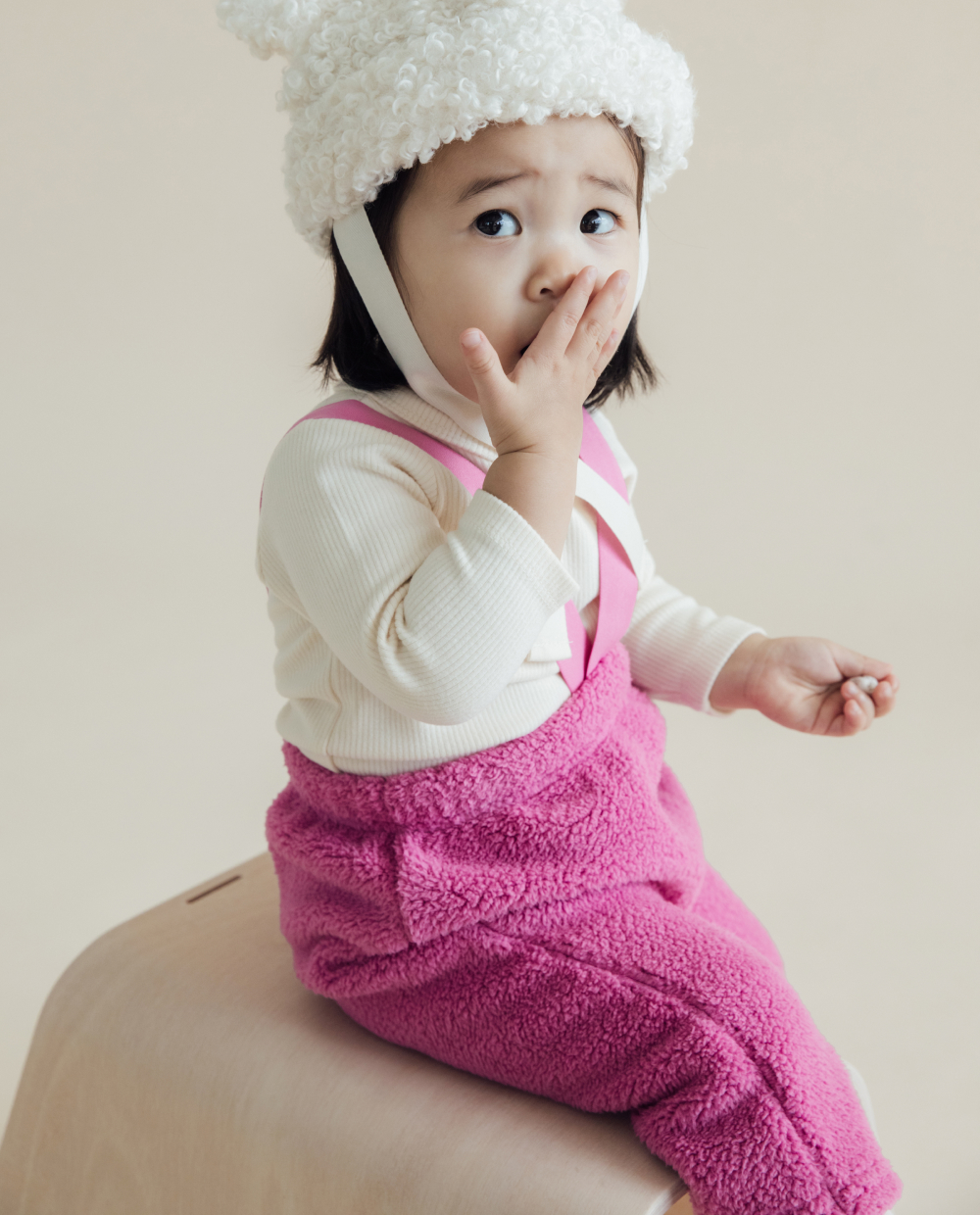 양털 플리스 멜빵 타이즈