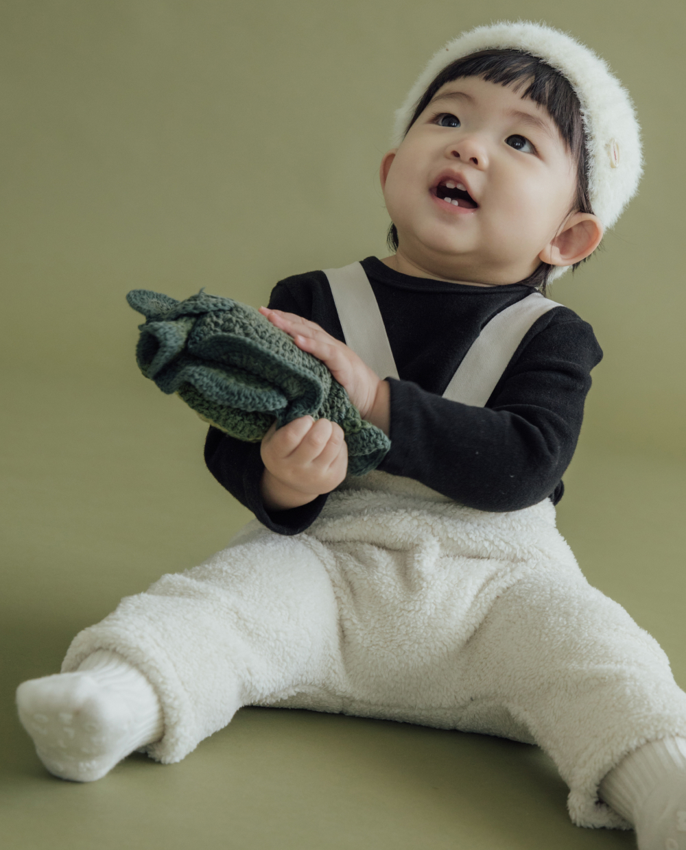 양털 플리스 멜빵 타이즈