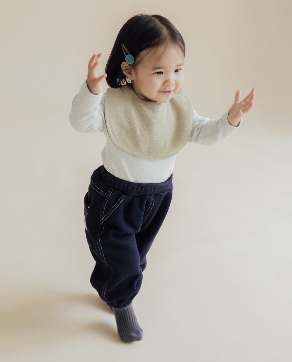 [起毛]バルーンフィット デニムパンツ