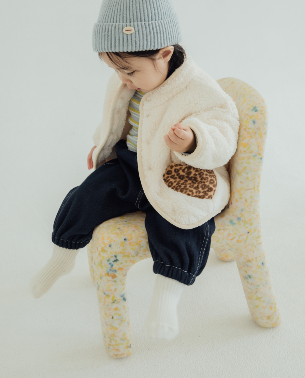 [起毛]バルーンフィット デニムパンツ